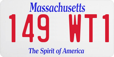 MA license plate 149WT1