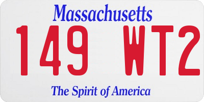 MA license plate 149WT2
