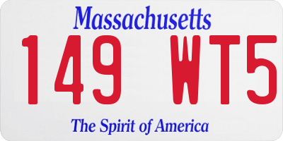 MA license plate 149WT5