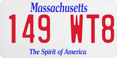 MA license plate 149WT8