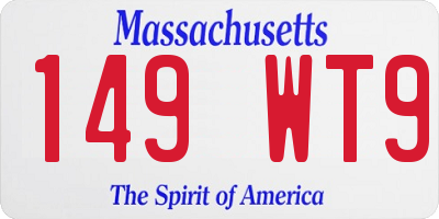 MA license plate 149WT9