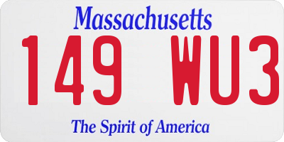 MA license plate 149WU3