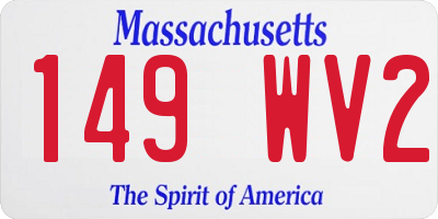 MA license plate 149WV2