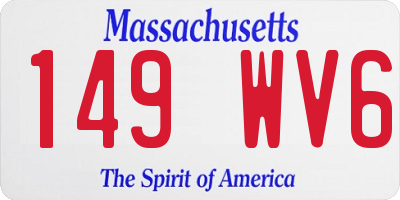 MA license plate 149WV6