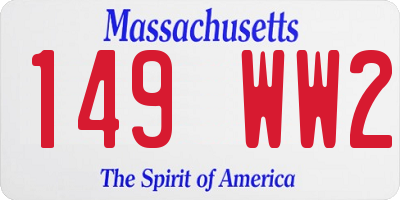 MA license plate 149WW2