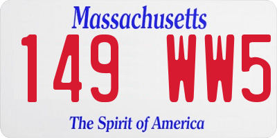 MA license plate 149WW5