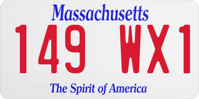 MA license plate 149WX1