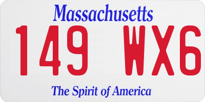 MA license plate 149WX6