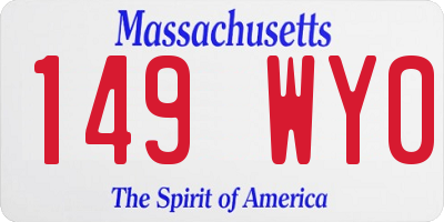 MA license plate 149WY0