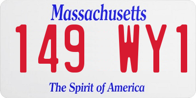 MA license plate 149WY1