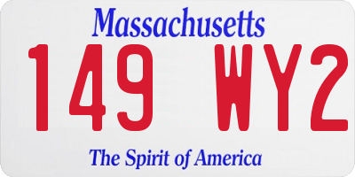 MA license plate 149WY2