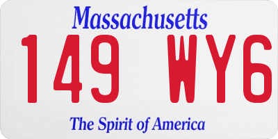 MA license plate 149WY6