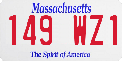 MA license plate 149WZ1