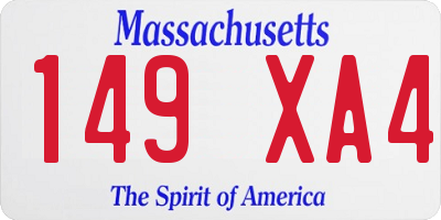 MA license plate 149XA4
