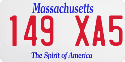 MA license plate 149XA5