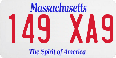 MA license plate 149XA9
