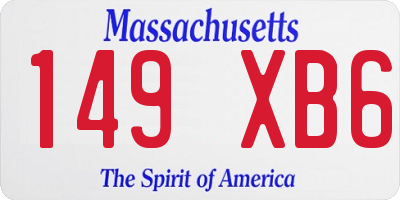 MA license plate 149XB6
