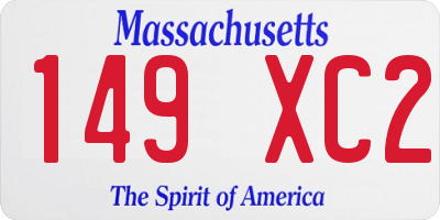MA license plate 149XC2