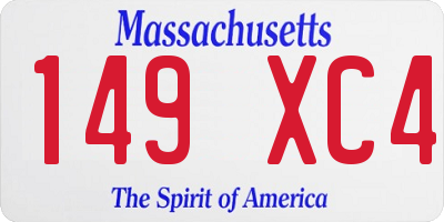 MA license plate 149XC4
