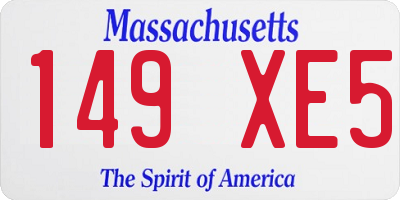MA license plate 149XE5