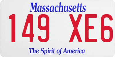 MA license plate 149XE6