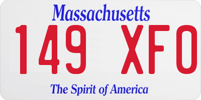 MA license plate 149XF0