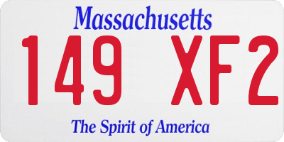 MA license plate 149XF2