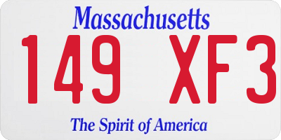 MA license plate 149XF3