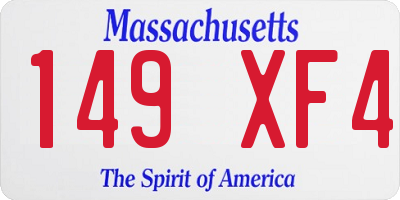 MA license plate 149XF4