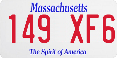 MA license plate 149XF6