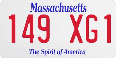 MA license plate 149XG1