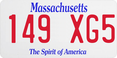 MA license plate 149XG5