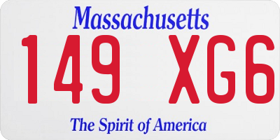 MA license plate 149XG6