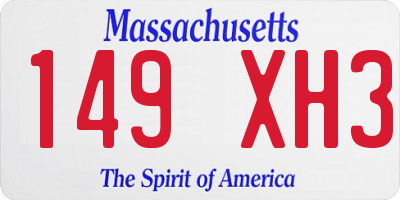 MA license plate 149XH3