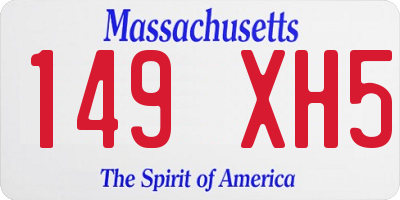 MA license plate 149XH5