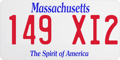 MA license plate 149XI2