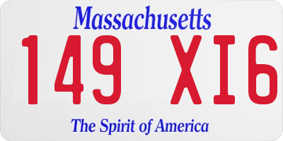 MA license plate 149XI6