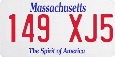 MA license plate 149XJ5