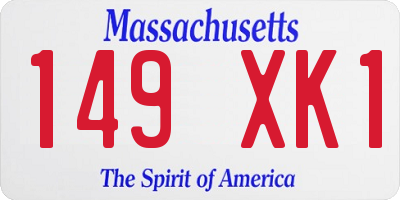 MA license plate 149XK1