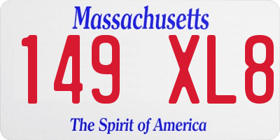 MA license plate 149XL8