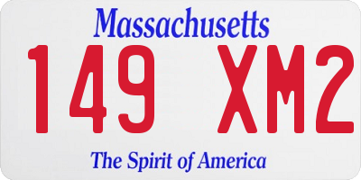 MA license plate 149XM2