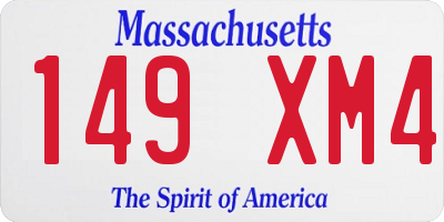 MA license plate 149XM4