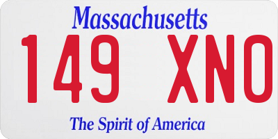 MA license plate 149XN0