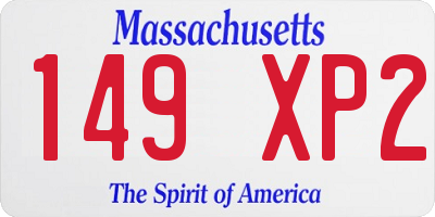 MA license plate 149XP2