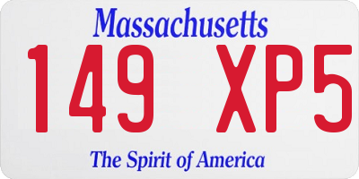 MA license plate 149XP5