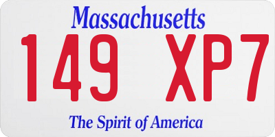 MA license plate 149XP7