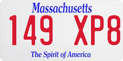 MA license plate 149XP8