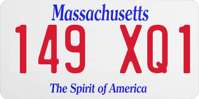 MA license plate 149XQ1