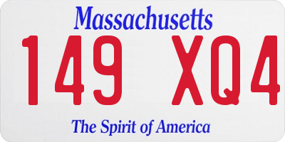 MA license plate 149XQ4