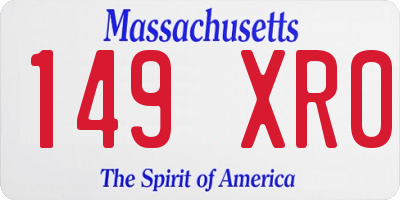 MA license plate 149XR0